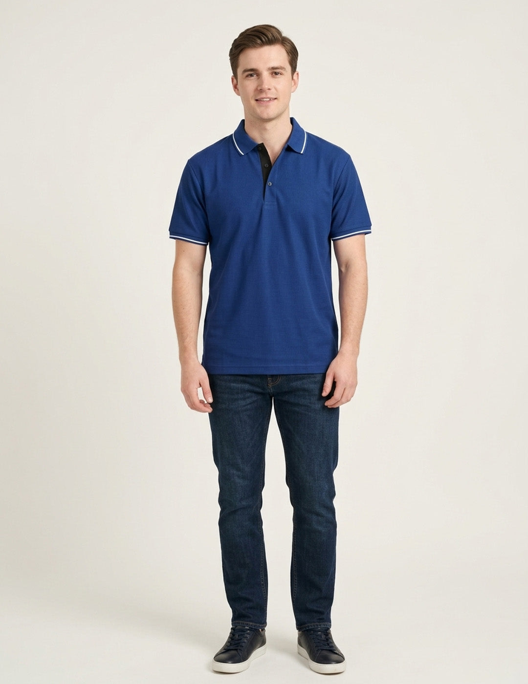 R-Pet Chek Buttom Polo T-Shirt