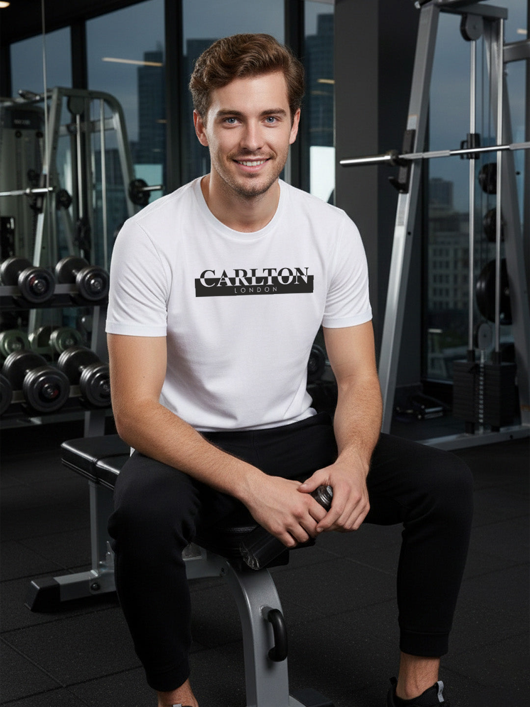 Carlton London Graphic Round Neck T-Shirt