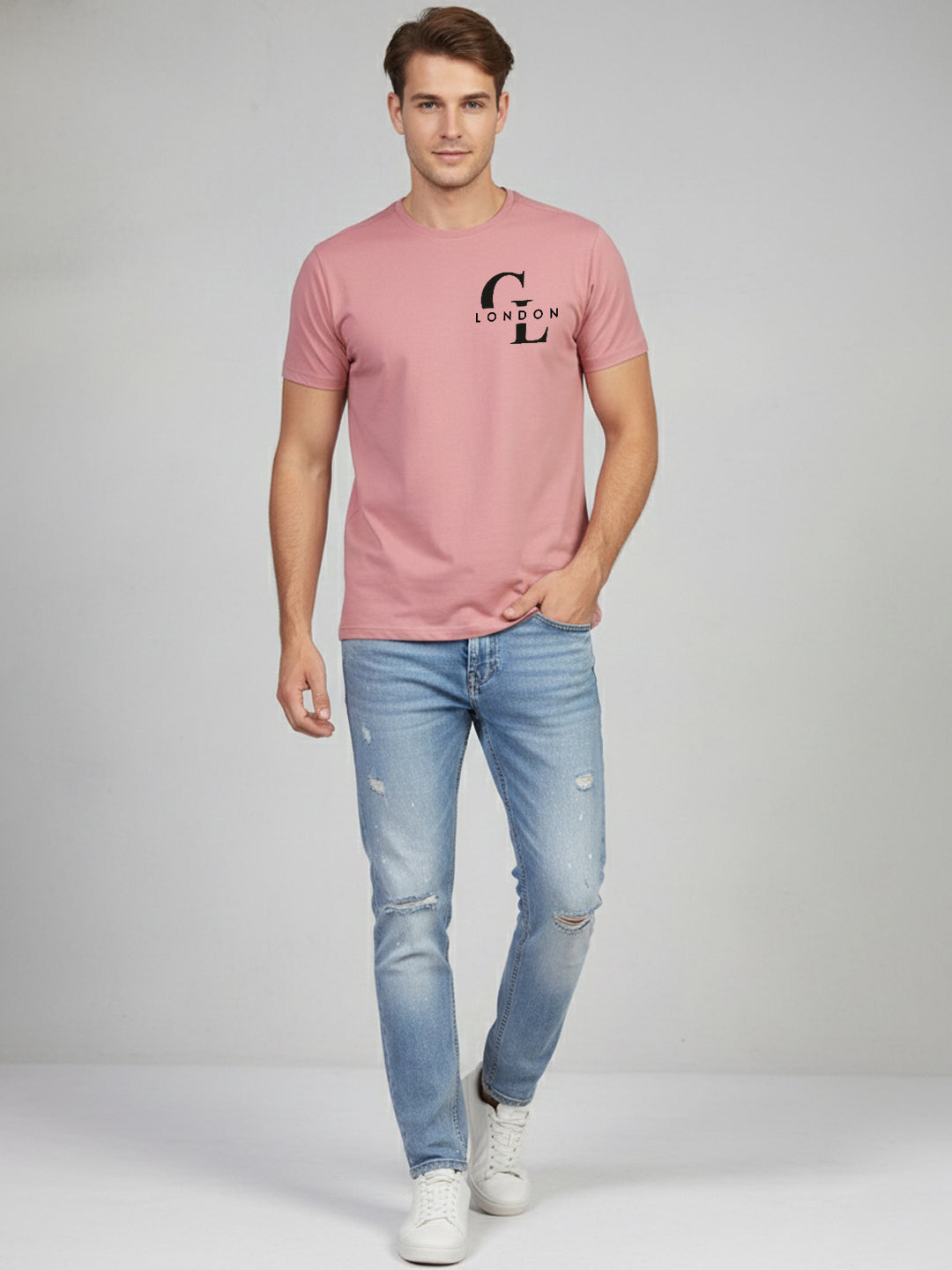 Carlton London Graphic Round Neck T-Shirt