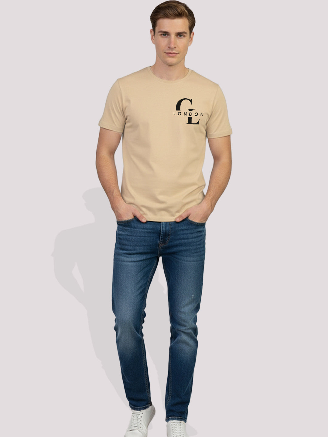 Carlton London Graphic Round Neck T-Shirt