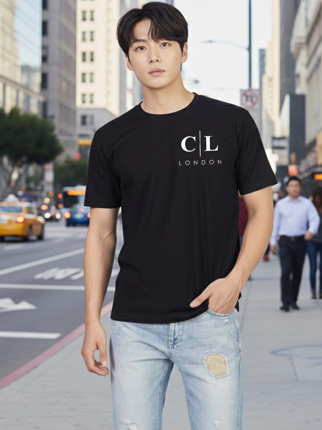 Carlton London Graphic Round Neck T-Shirt