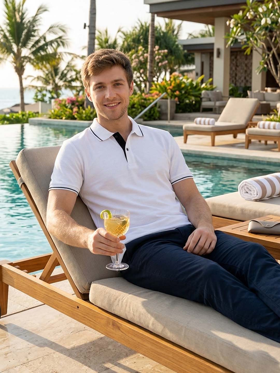 R-Pet Chek Buttom Polo T-Shirt