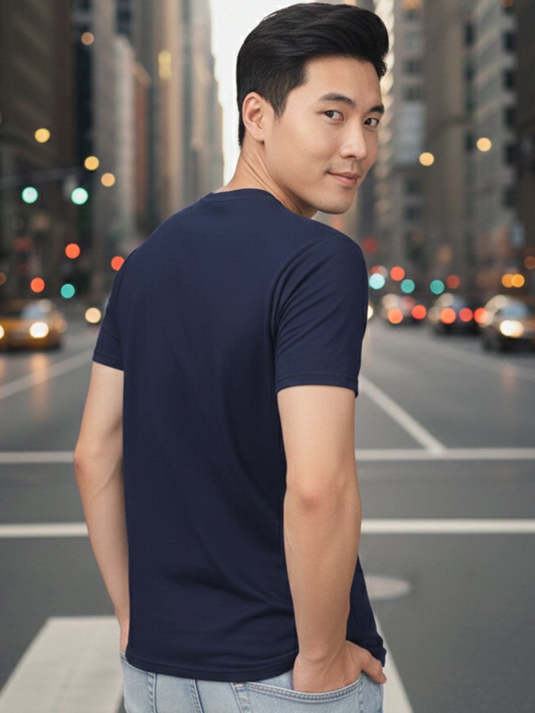 Carlton London Graphic Round Neck T-Shirt