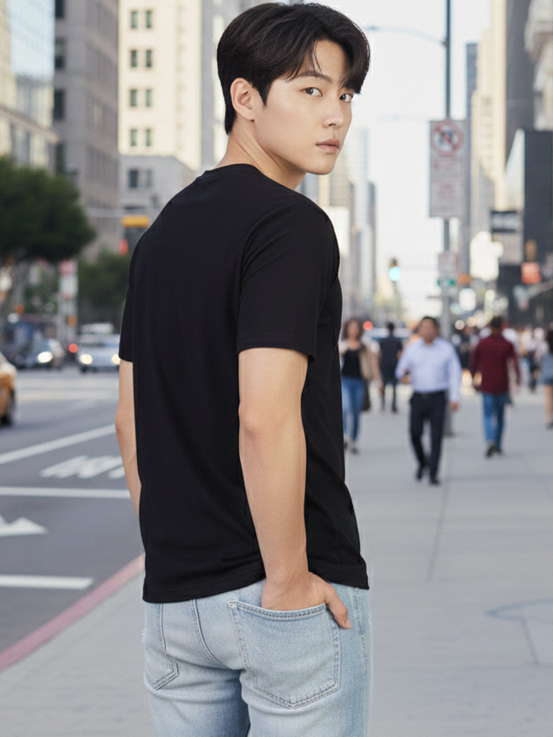 Carlton London Graphic Round Neck T-Shirt