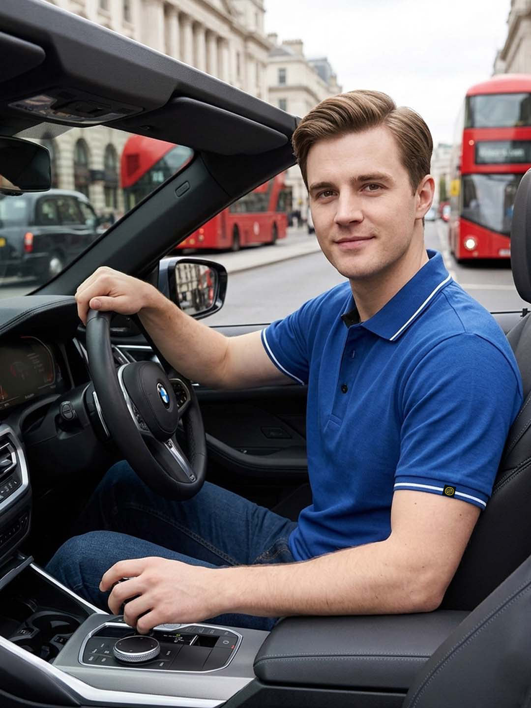 R-Pet Chek Buttom Polo T-Shirt