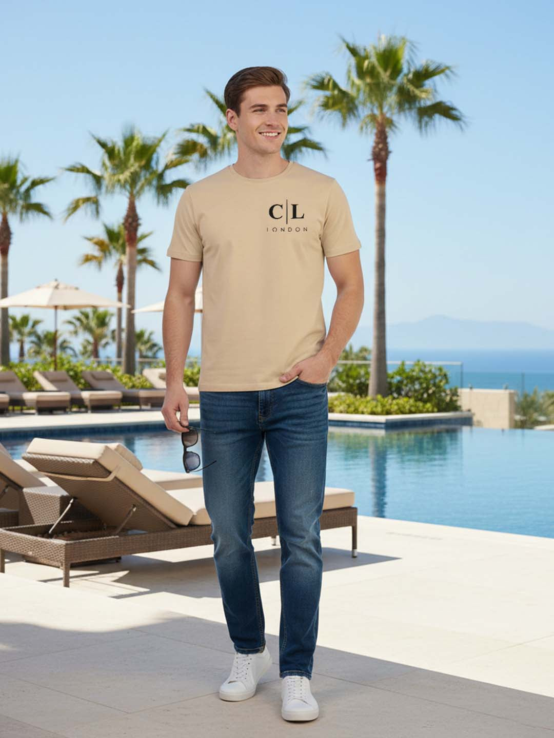 Carlton London Graphic Round Neck T-Shirt