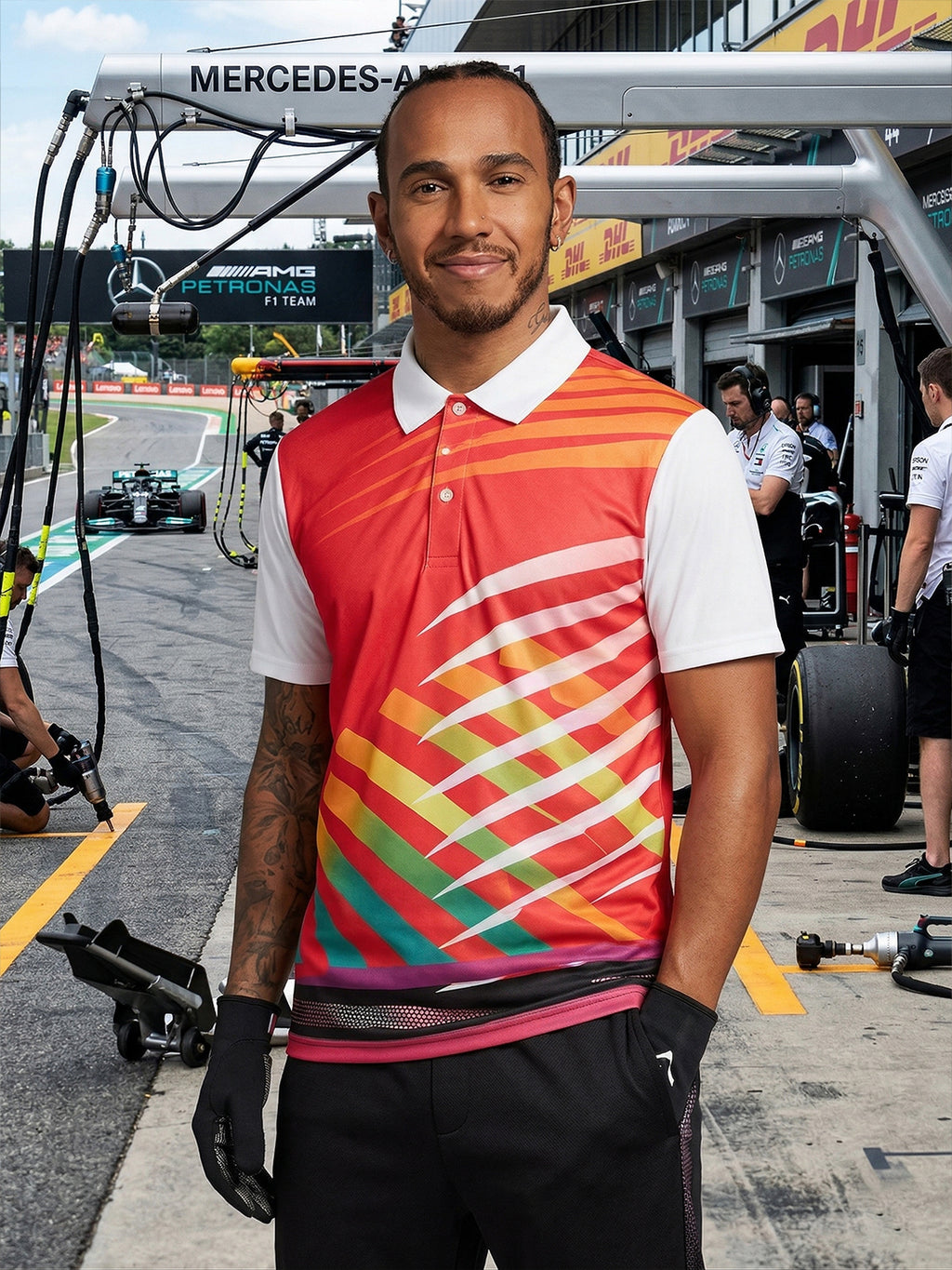 Little-More Sublimation Racing Car Inspire Polo T-Shirts.