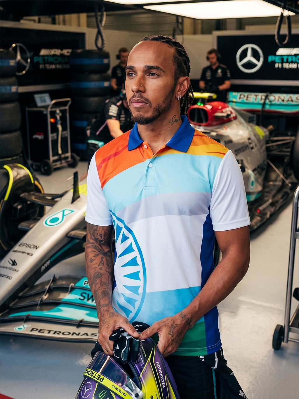 Little-More Sublimation Racing Car Inspire Polo T-Shirts.