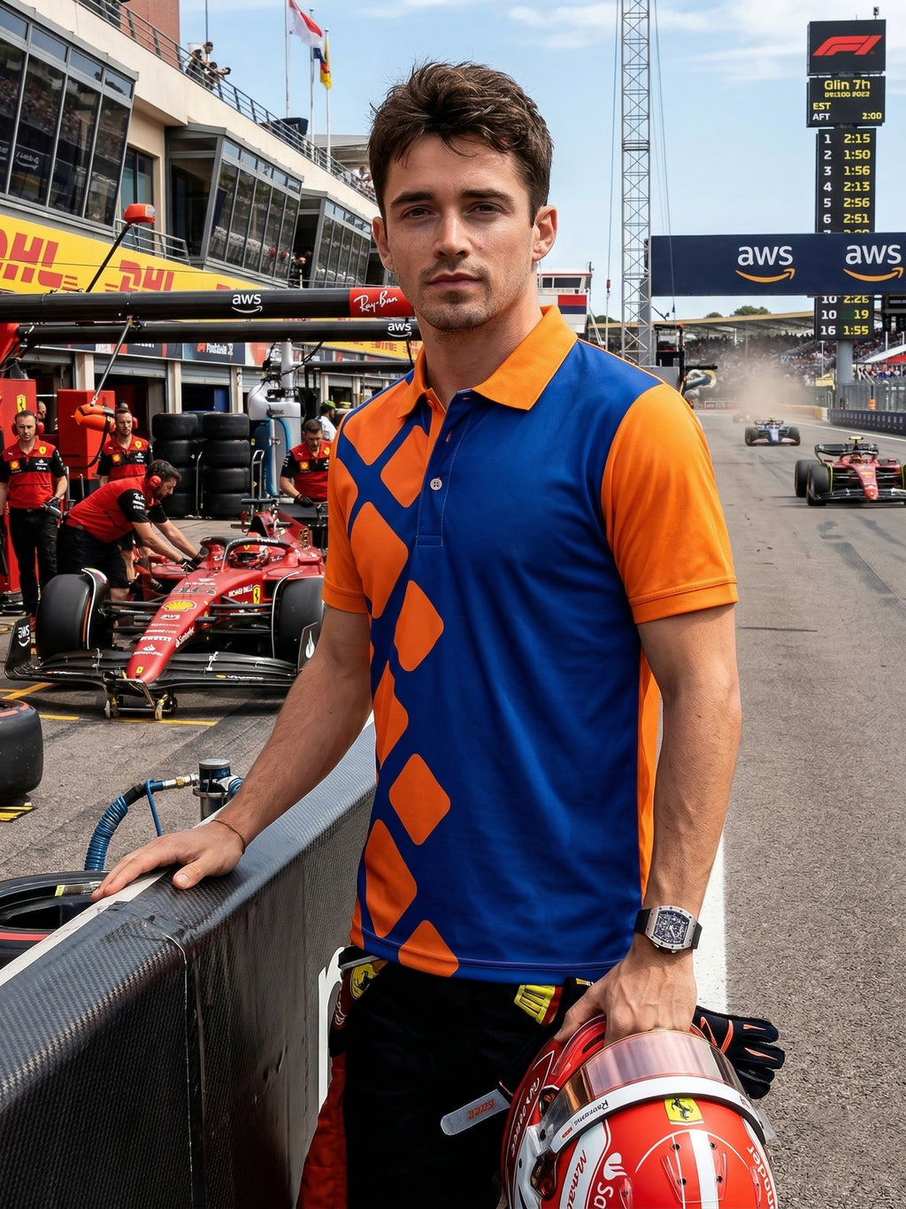 Little-More Sublimation Racing Car Inspire Polo T-Shirts.