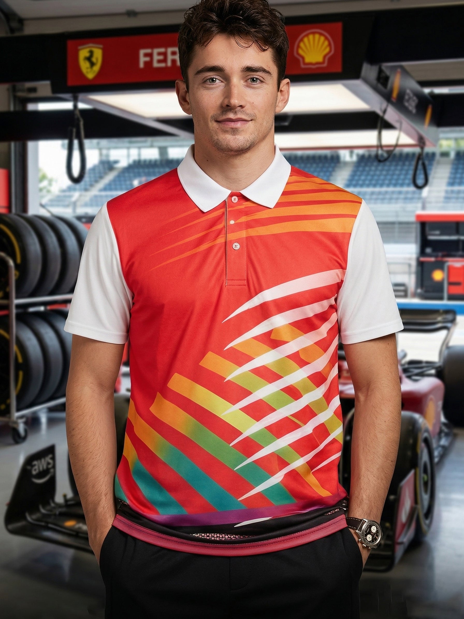 Little-More Sublimation Racing Car Inspire Polo T-Shirts.