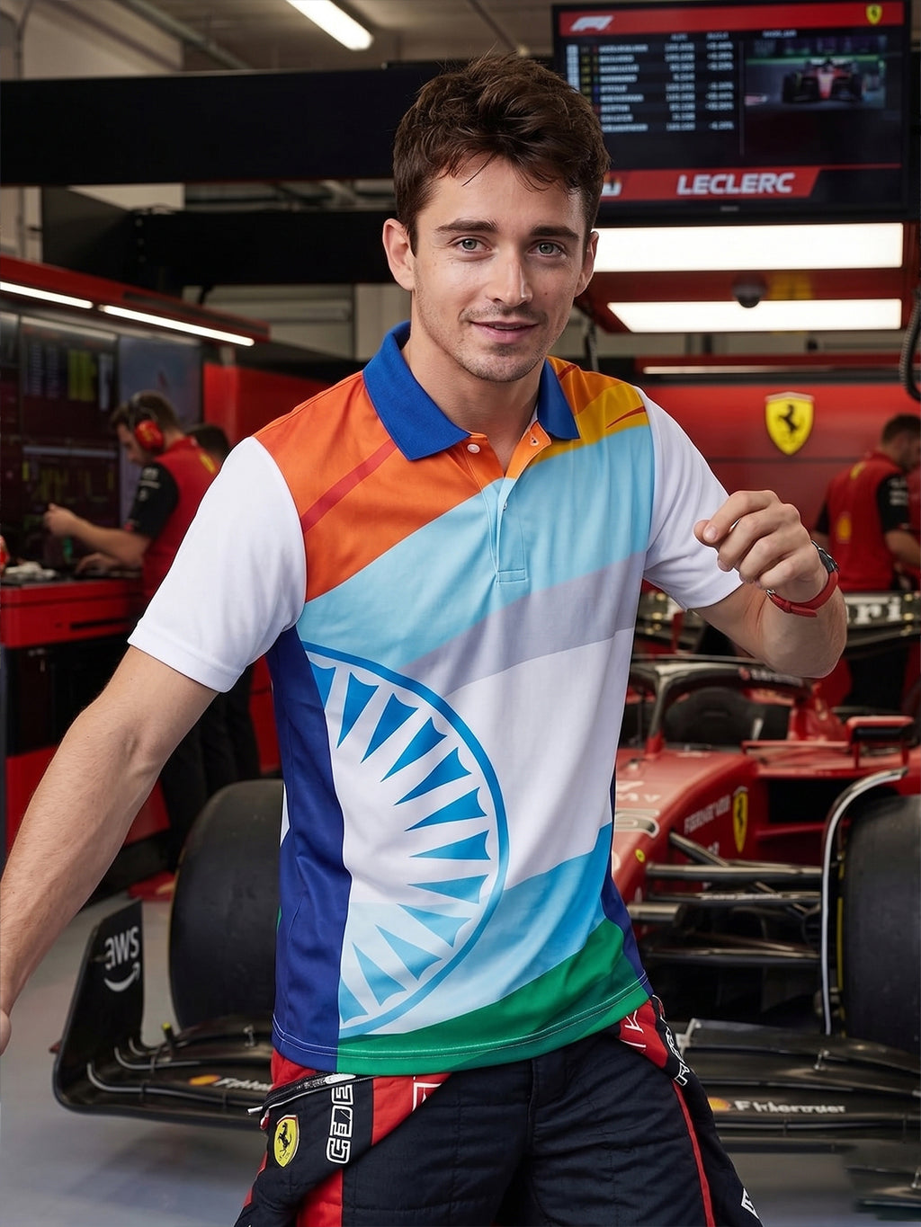 Little-More Sublimation Racing Car Inspire Polo T-Shirts.