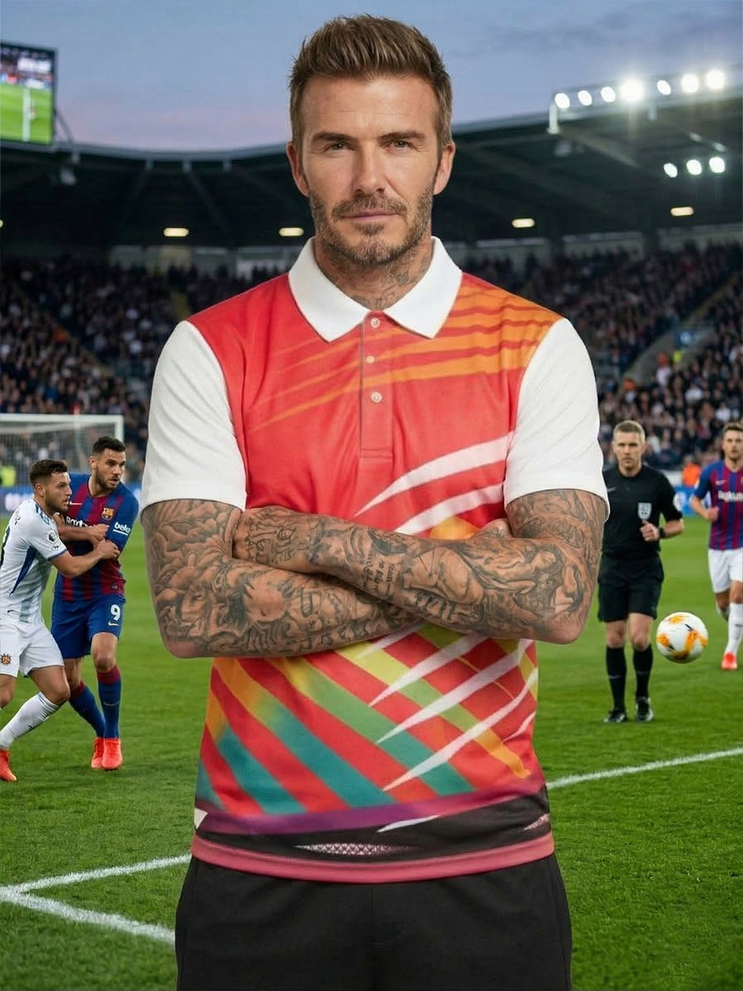 Little-More Sublimation Football Inspire Polo T-Shirts.