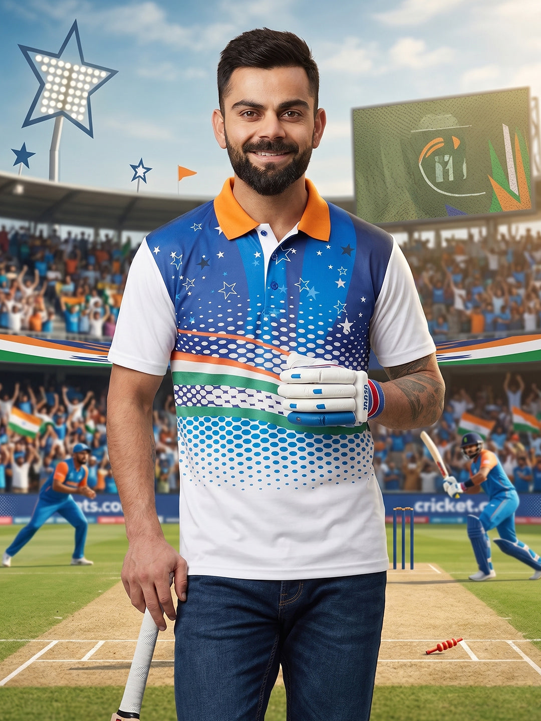 DFNK Sublimation Cricket inspire Polo T-Shirts.