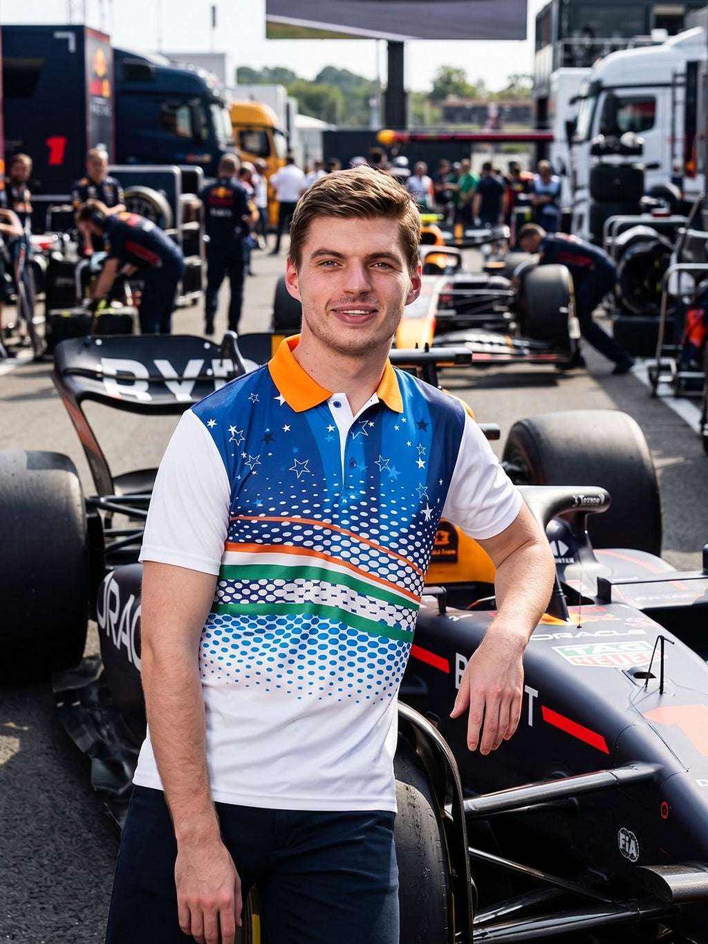 Little-More Sublimation Racing Car Inspire Polo T-Shirts.