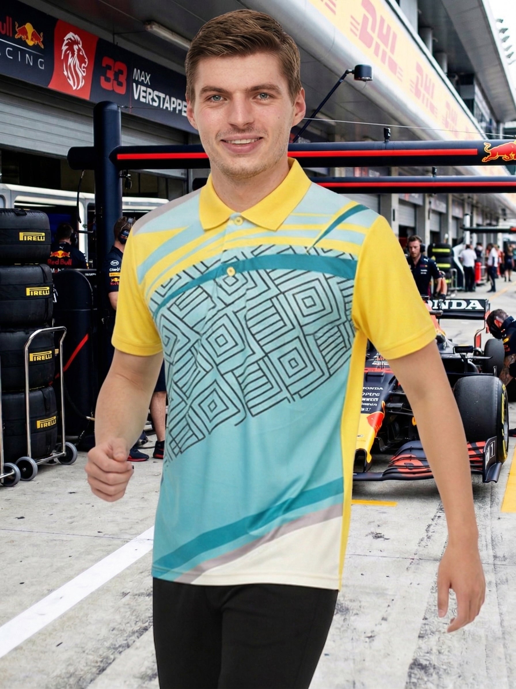 Little-More Sublimation Racing Car Inspire Polo T-Shirts.