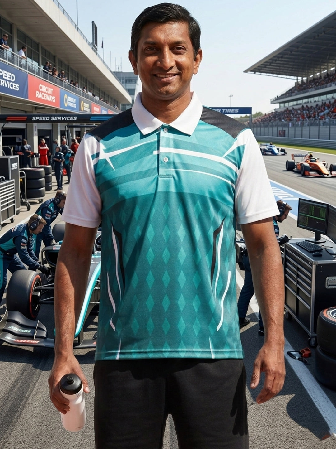 Little-More Sublimation Racing Car Inspire Polo T-Shirts.
