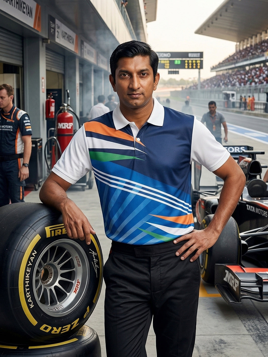 Little-More Sublimation Racing Car Inspire Polo T-Shirts.