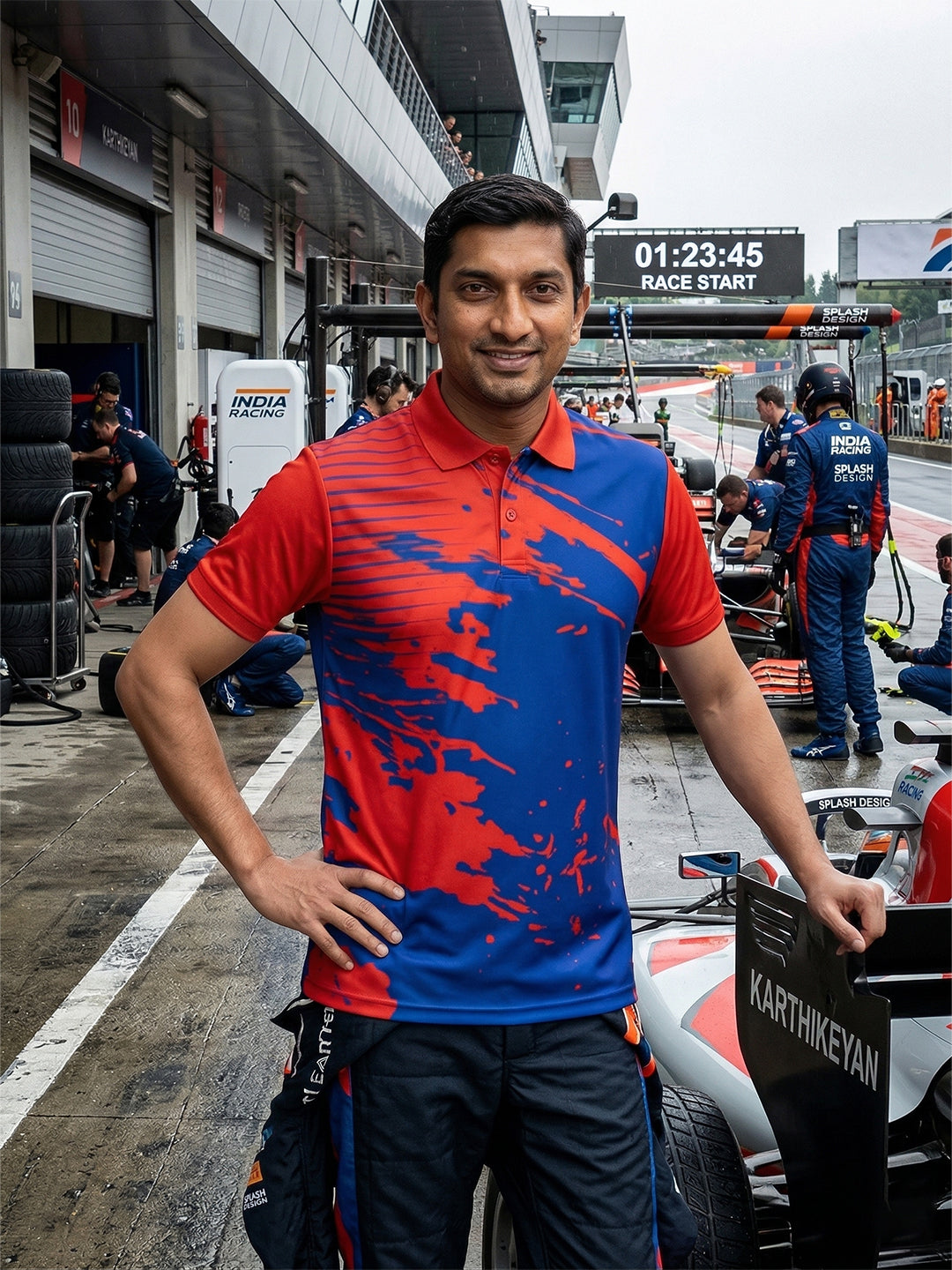 Little-More Sublimation Racing Car Inspire Polo T-Shirts.