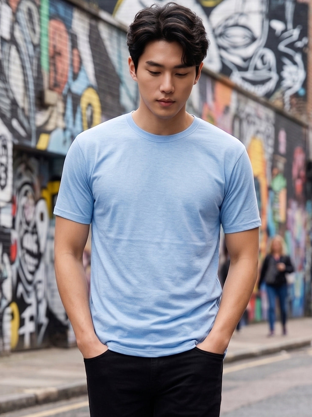 Greylongg Plain Round Neck T-Shirt.
