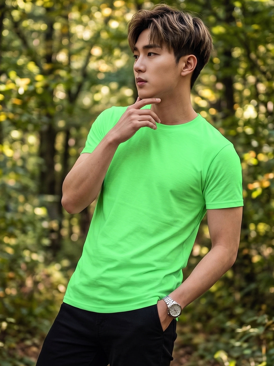 Greylongg Plain Round Neck T-Shirt.