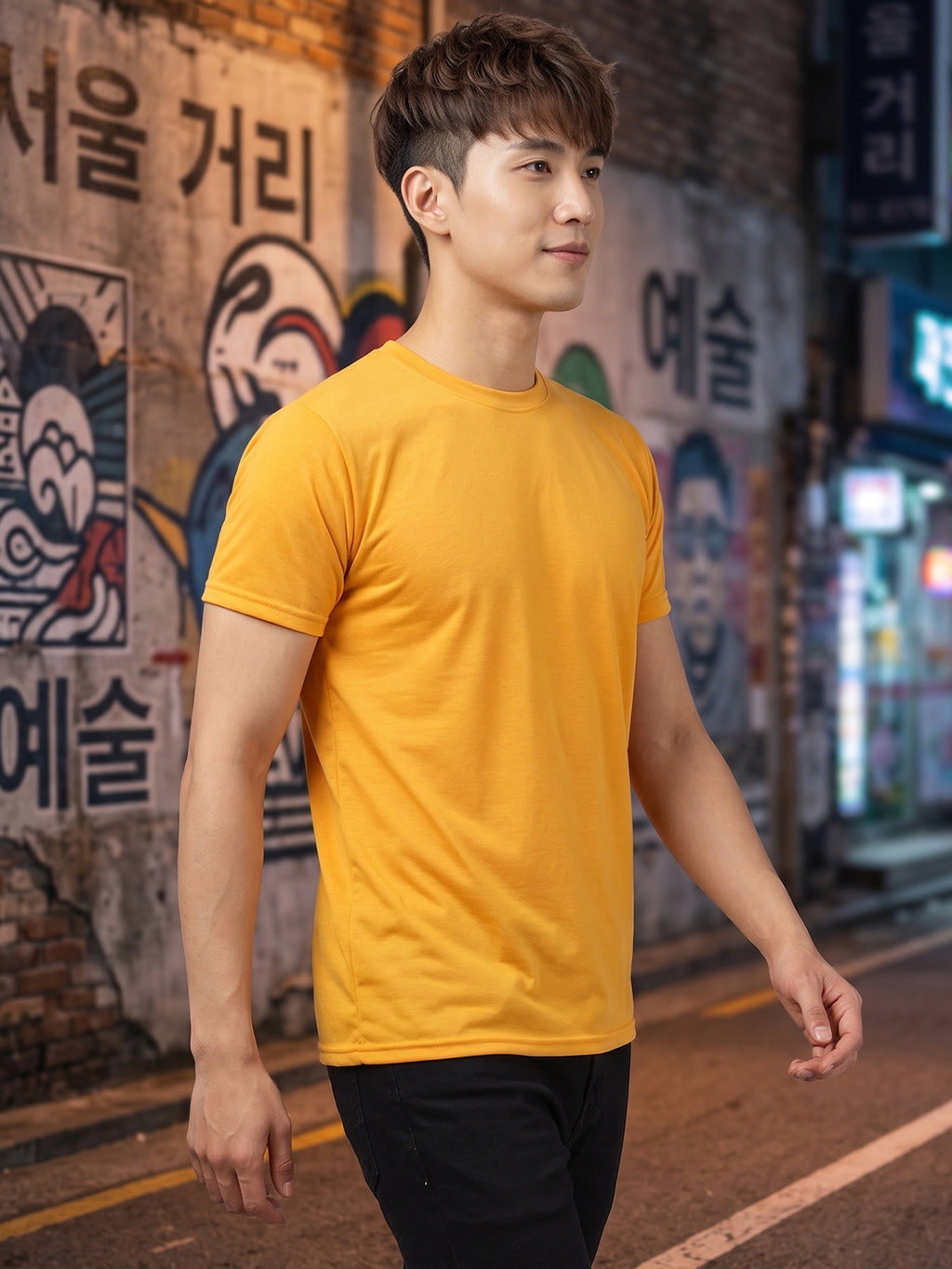 Greylongg Plain Round Neck T-Shirt.
