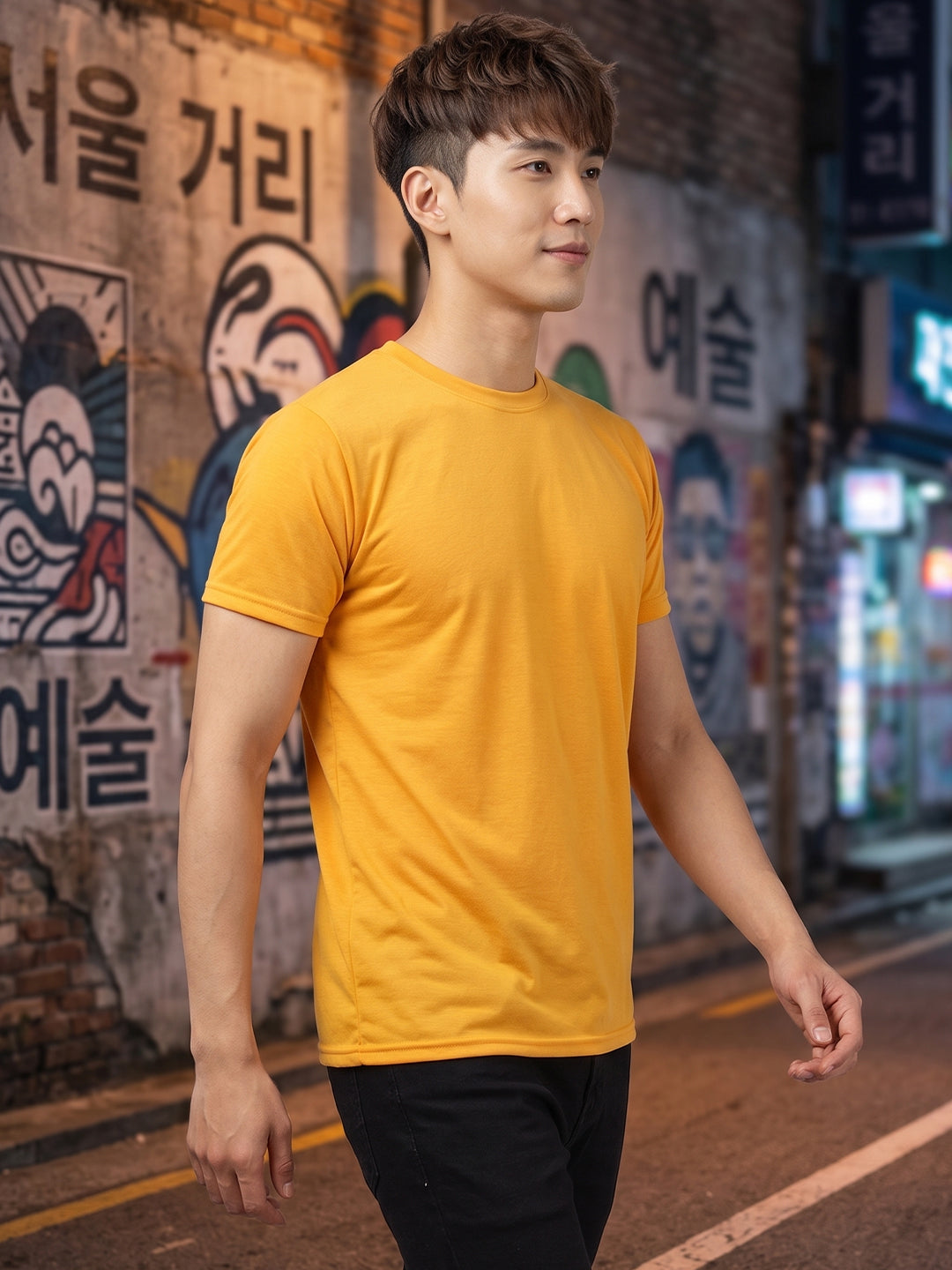 Greylongg Plain Round Neck T-Shirt.