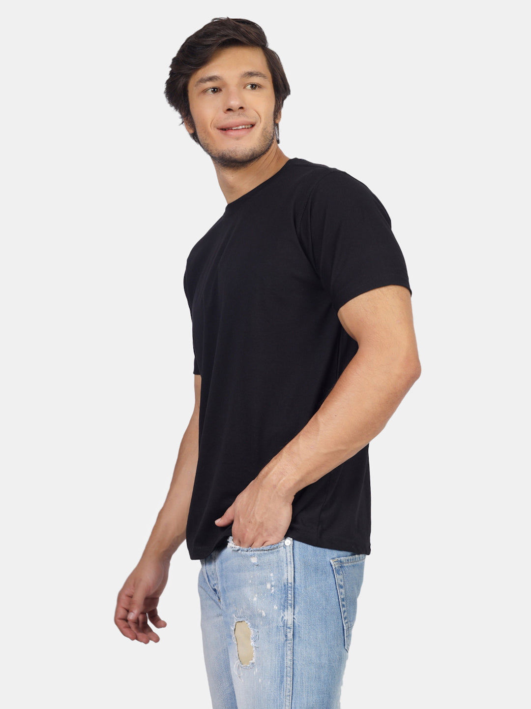 Greylongg Plain Round Neck T-shirt 