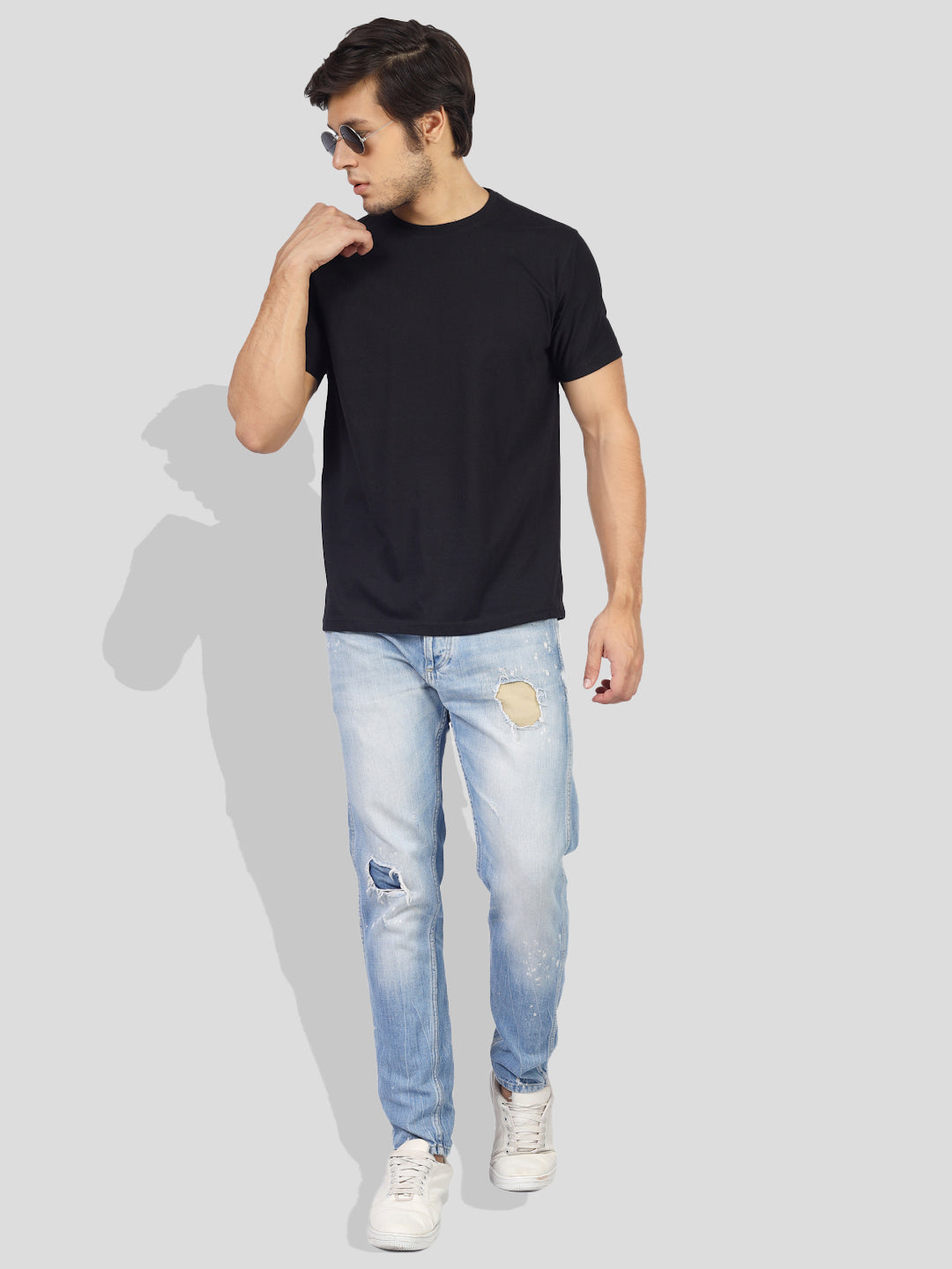 Greylongg Plain Round Neck T-shirt 