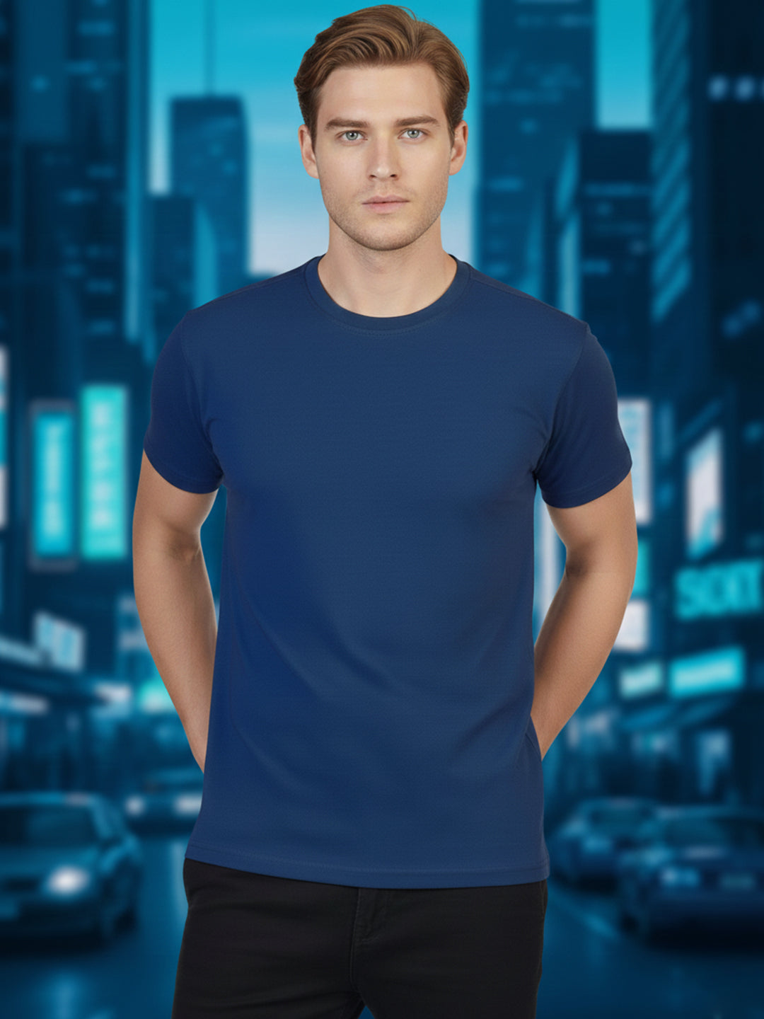 Greylongg Plain Round Neck T-shirt 