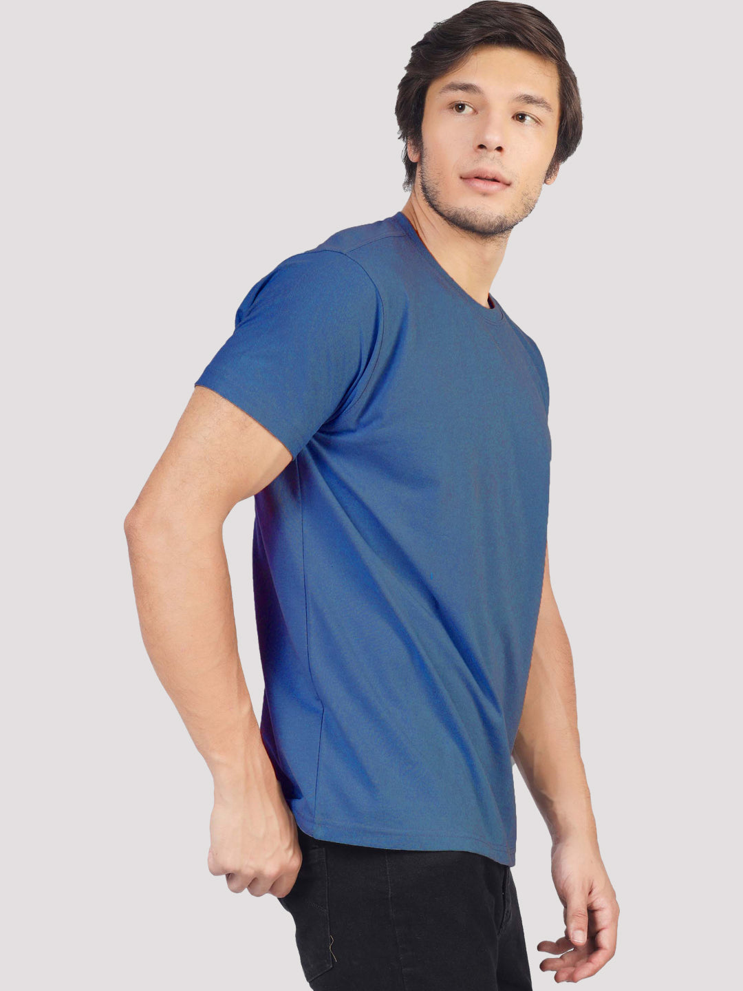 Greylongg Plain Round Neck T-shirt 