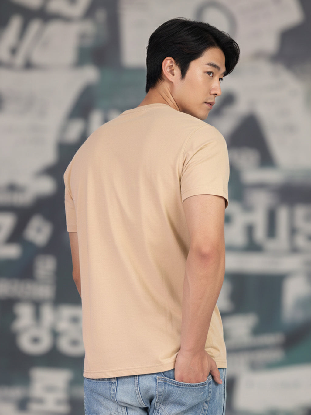 Greylongg Plain Round Neck T-shirt 