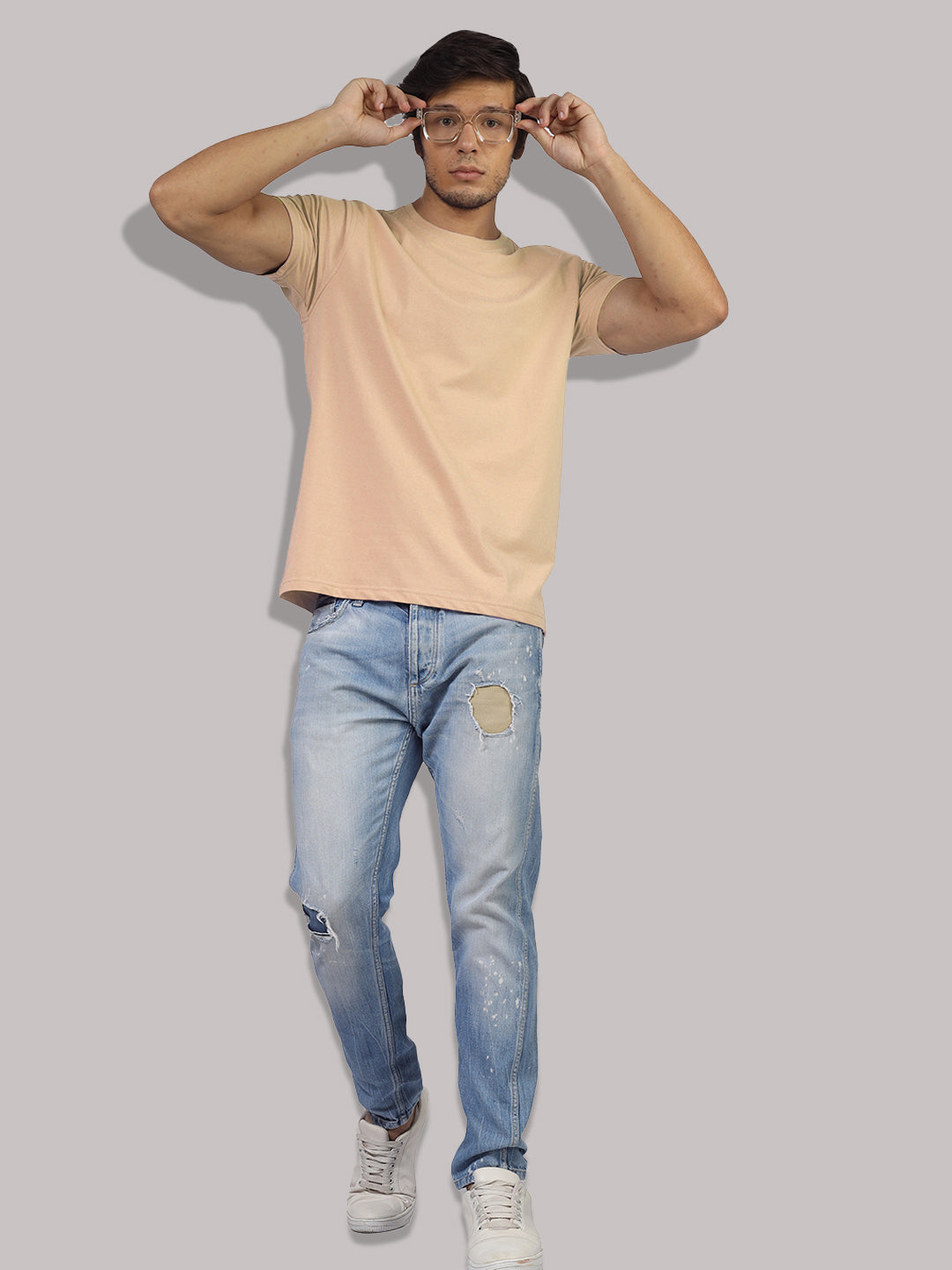 Greylongg Plain Round Neck T-shirt 