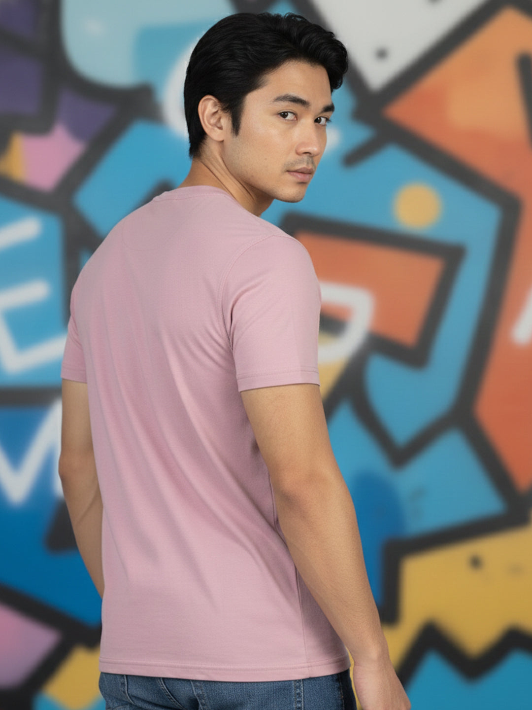 Greylongg Plain Round Neck T-shirt 