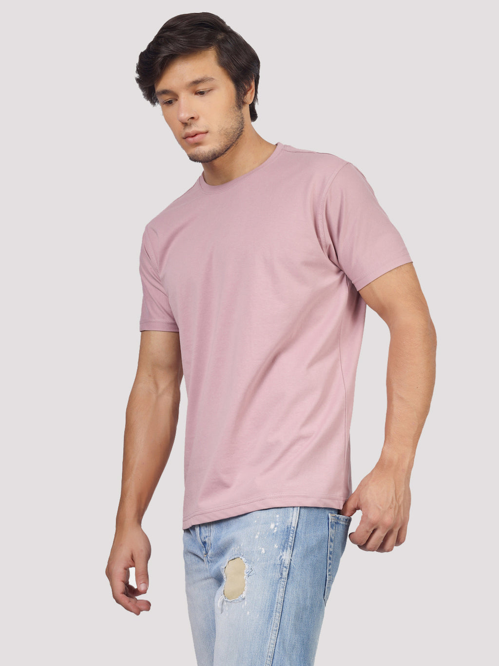 Greylongg Plain Round Neck T-shirt 