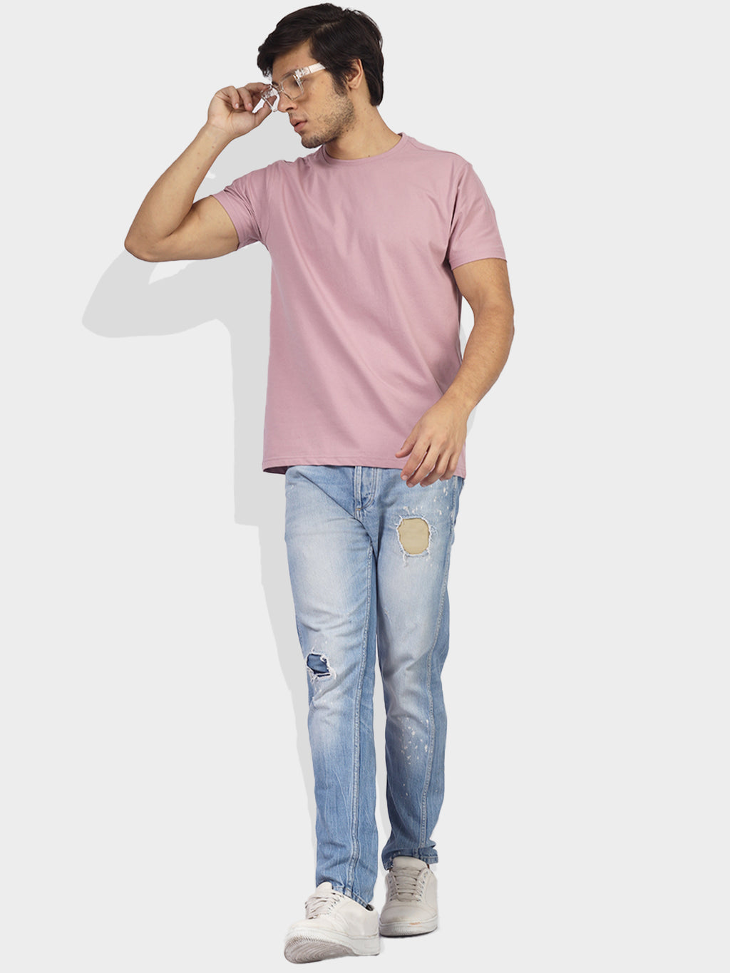 Greylongg Plain Round Neck T-shirt 