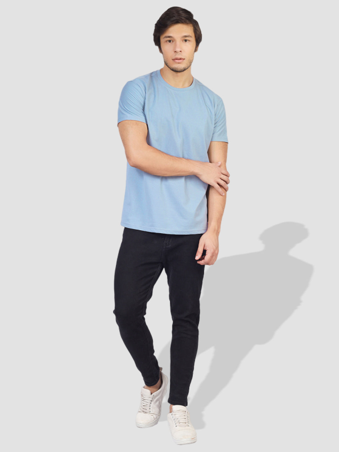 Greylongg Plain Round Neck T-shirt 