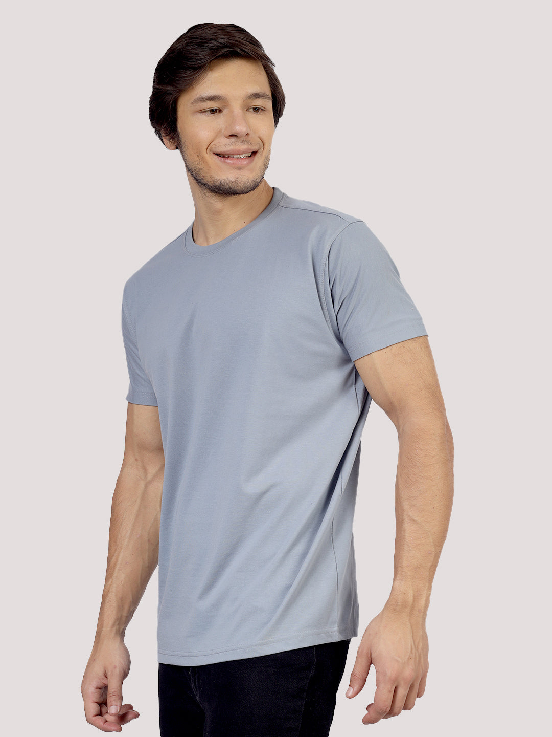 Greylongg Plain Round Neck T-shirt 