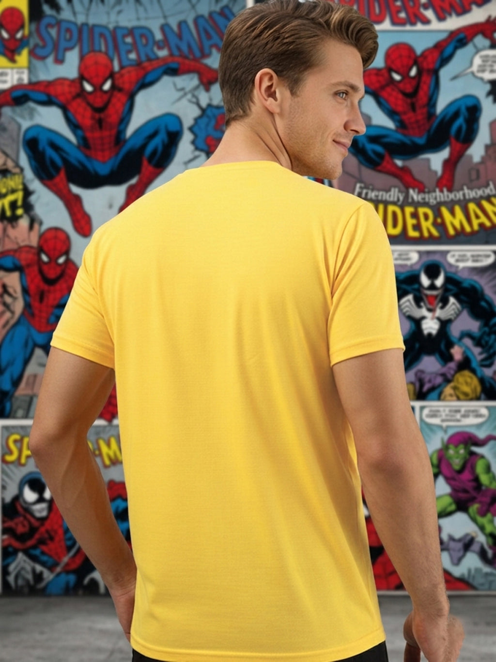 Greylongg Round Spider Man Design Printed T-Shirt.
