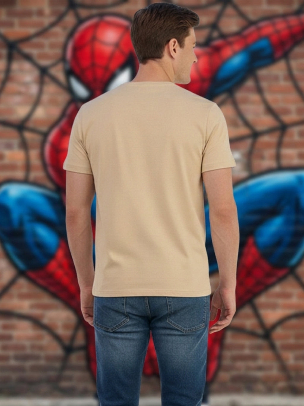 Greylongg Round Spider Man Design Printed T-Shirt.