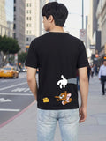 Greylongg Round Neck Tom Jerry Won't Give UpPrinted T-Shirt