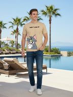 Greylongg Round Neck Tom Jerry Won't Give UpPrinted T-Shirt