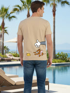 Greylongg Round Neck Tom Jerry Won't Give UpPrinted T-Shirt