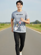 Greylongg Round Neck Tom Jerry Won't Give UpPrinted T-Shirt