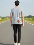Greylongg Round Neck Tom Jerry Won't Give UpPrinted T-Shirt