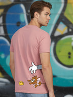 Greylongg Round Neck Tom Jerry Won't Give UpPrinted T-Shirt