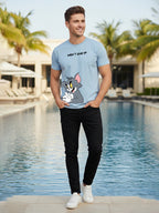 Greylongg Round Neck Tom Jerry Won't Give UpPrinted T-Shirt