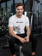 Greylongg Round Neck Tom Jerry Won't Give UpPrinted T-Shirt