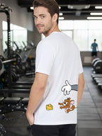 Greylongg Round Neck Tom Jerry Won't Give UpPrinted T-Shirt