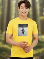 Greylongg Round Neck Space Design Printed T-Shirt.
