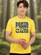 Greylongg Round Neck Santa Moni Cabeach Design Printed T-Shirt.